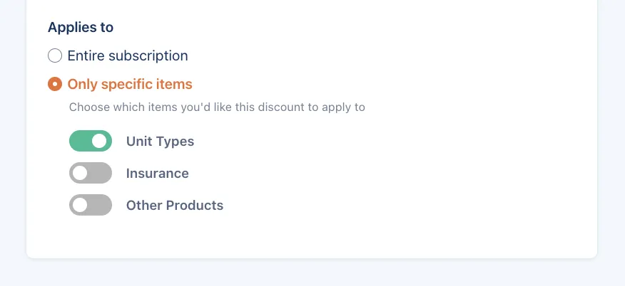 Discount applies to