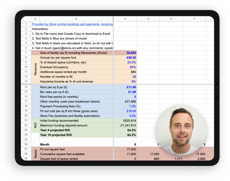 Self Storage Financial Model